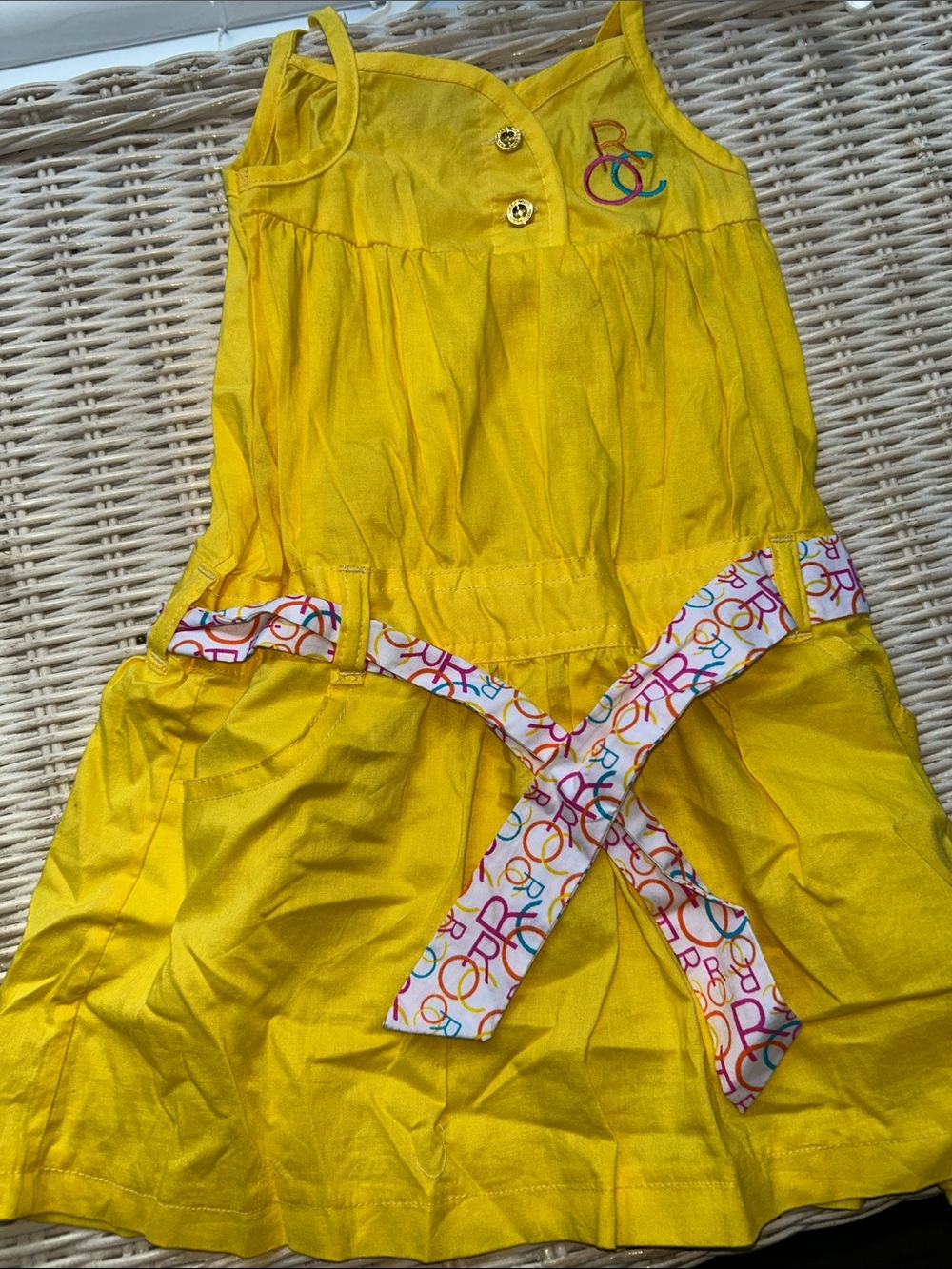 Yellow Rocawear Girls' Sundress with Printed Belt